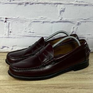 LL Bean Cordovan Penny Loafers Leather Slip On Shoes Men's Size 10.5 D Burgundy